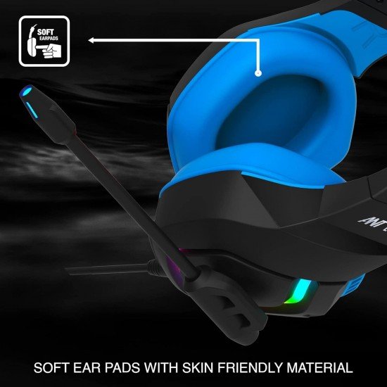 Ant Esports H530 Multi-Platform Pro RGB Gaming Headsetfor PC / PS4 / PS5 / Xbox One / Switch1 with mic, Black Blue