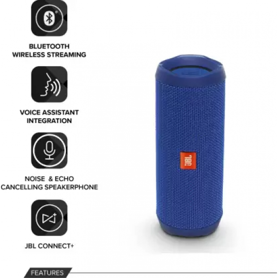 JBL Flip 4 with 12Hrs Playtime, IPX7 Waterproof 16 W Portable Bluetooth Speaker  (Dark Blue, Stereo Channel)