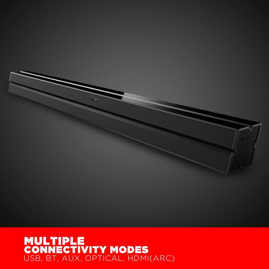 boAt AAVANTE Bar 1300 60W 2.0 Channel Bluetooth Soundbar Signature Sound, Multiple Connectivity Modes, (Premium Black) boAt AAVANTE Bar 1300 60W 2.0 Channel Bluetooth Soundbar Signature Sound, Multiple Connectivity Modes, (Premium Black)