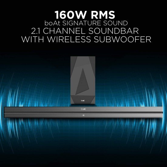 boAt AAVANTE Bar 2050 160W 2.1 Channel Bluetooth Soundbar Signature Sound, Wireless Subwoofer (Premium Black)