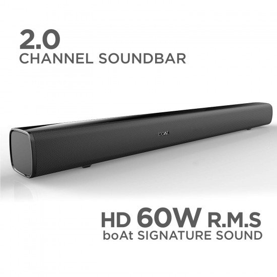 boAt Aavante Bar 1160 60 Watt 2.0 Channel Wireless Bluetooth Soundbar (Premium Black)