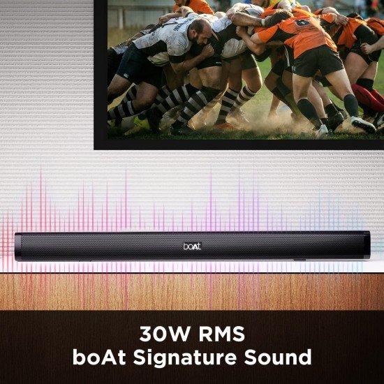 boAt Aavante Bar 900 Bluetooth Soundbar with 30W RMS, 2.0 Channel, Multiple Connectivity (Premium Black)