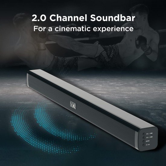 boAt Aavante Bar 900 Bluetooth Soundbar with 30W RMS, 2.0 Channel, Multiple Connectivity (Premium Black)