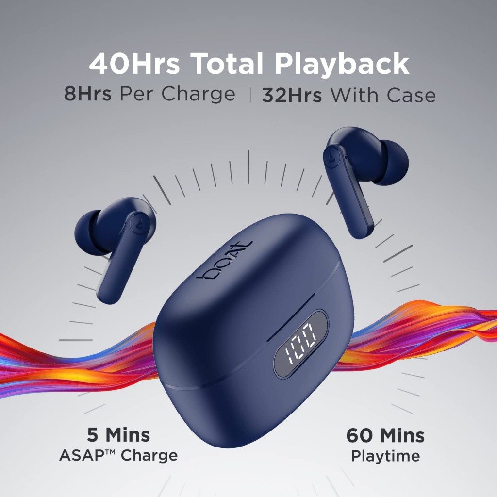 boAt Airdopes 121 PRO TWS Earbuds Signature Sound, Quad Mic ENx™, (Royal Blue) boAt Airdopes 121 PRO TWS Earbuds Signature Sound, Quad Mic ENx™, (Royal Blue)