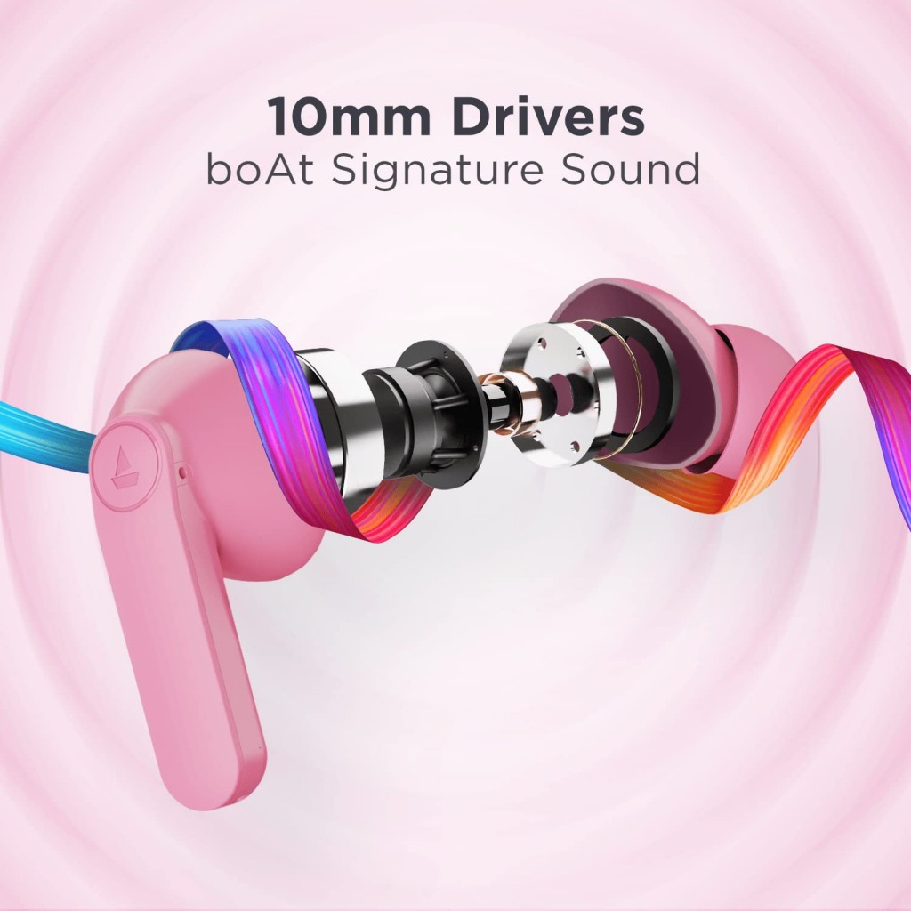 boAt Airdopes 121 PRO True Wireless Earbuds Signature Sound, Quad Mic ENx™ (Mint Bubblegum) boAt Airdopes 121 PRO True Wireless Earbuds Signature Sound, Quad Mic ENx™ (Mint Bubblegum)
