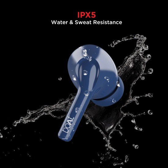 boAt Airdopes 161 TWS Earbuds with ASAP™ Charge, 17H Playtime, IWP™, Immersive Audio, IPX5, Touch Controls(Pebble Black)