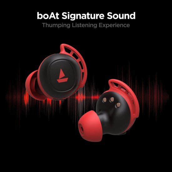 boAt Airdopes 441 Pro Bluetooth Truly Wireless in Ear Earbuds with mic, Upto 150 Hours (Raging Red)