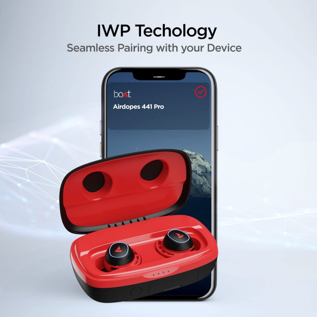boAt Airdopes 441 Pro Bluetooth Truly Wireless in Ear Earbuds with mic, Upto 150 Hours (Raging Red) boAt Airdopes 441 Pro Bluetooth Truly Wireless in Ear Earbuds with mic, Upto 150 Hours (Raging Red)