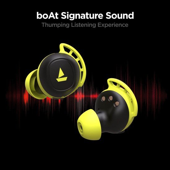 boAt Airdopes 441 Pro True Wireless in Ear Earbuds with mic, Upto 150 Hours Playback (Spirit Lime)