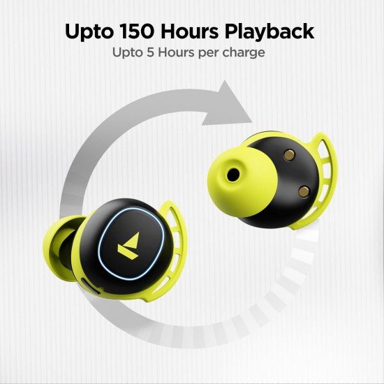 boAt Airdopes 441 Pro True Wireless in Ear Earbuds with mic, Upto 150 Hours Playback (Spirit Lime)