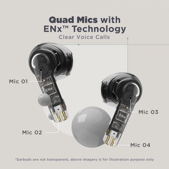 boAt Airdopes Atom 81 TWS Earbuds with Upto 50H Playtime, Quad Mics ENx™ (Opal Black)