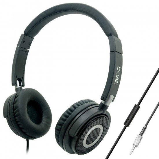 boAt BassHeads 900 On-Ear Wired Headphone with Mic (black)