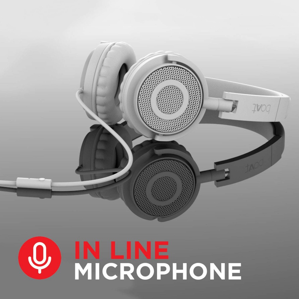boAt BassHeads 900 On-Ear Wired Headphones with Mic (White) boAt BassHeads 900 On-Ear Wired Headphones with Mic (White)