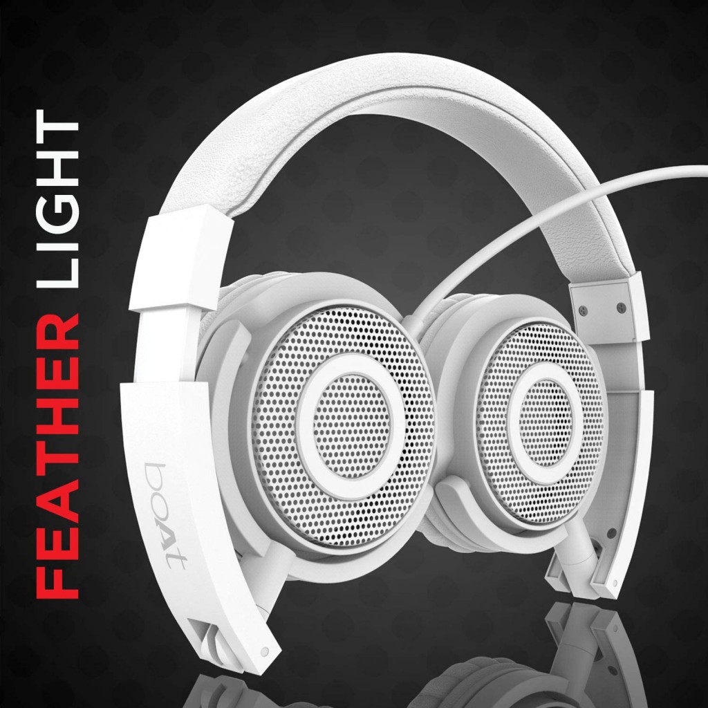 boAt BassHeads 900 On-Ear Wired Headphones with Mic (White) boAt BassHeads 900 On-Ear Wired Headphones with Mic (White)