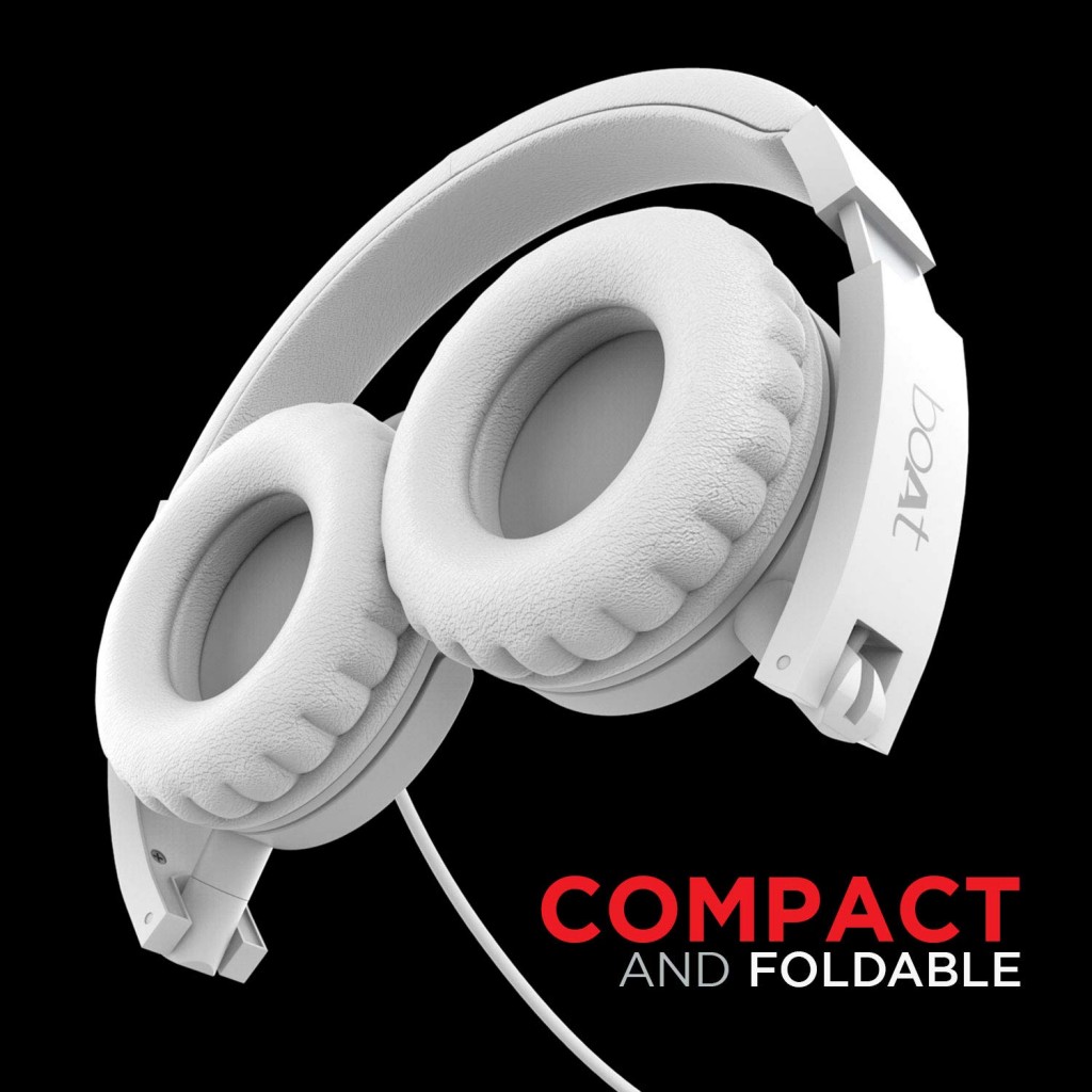 boAt BassHeads 900 On-Ear Wired Headphones with Mic (White) boAt BassHeads 900 On-Ear Wired Headphones with Mic (White)