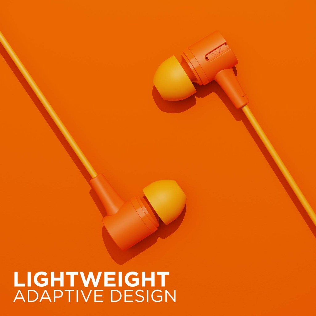 boAt Bassheads 102 Wired in Ear Earphones with Mic (Mint Orange) boAt Bassheads 102 Wired in Ear Earphones with Mic (Mint Orange)