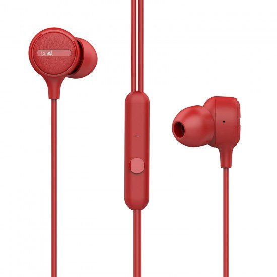 boAt Bassheads 103 Wired in Ear Earphone with Mic (Red)