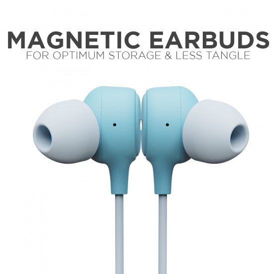 boAt Bassheads 103 in Ear Wired Earphones with Mic (Mint Blue)