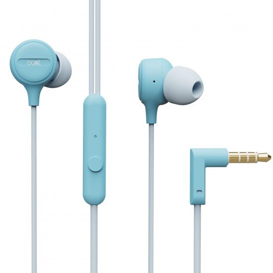 boAt Bassheads 103 in Ear Wired Earphones with Mic (Mint Blue)