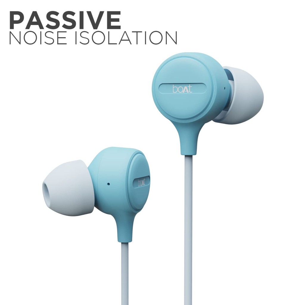 boAt Bassheads 103 in Ear Wired Earphones with Mic (Mint Blue) boAt Bassheads 103 in Ear Wired Earphones with Mic (Mint Blue)