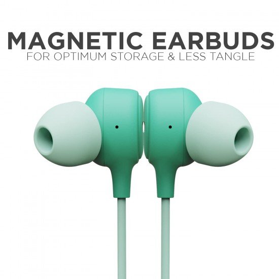 boAt Bassheads 103 in Ear Wired Earphones with Mic (Mint Green)