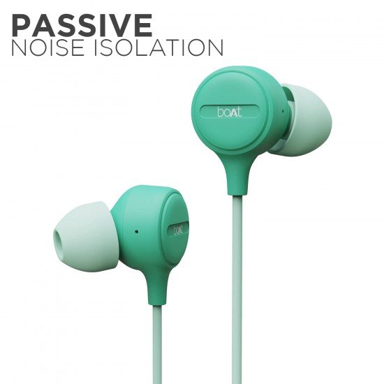 boAt Bassheads 103 in Ear Wired Earphones with Mic (Mint Green)