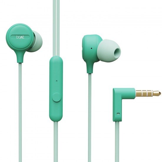 boAt Bassheads 103 in Ear Wired Earphones with Mic (Mint Green)