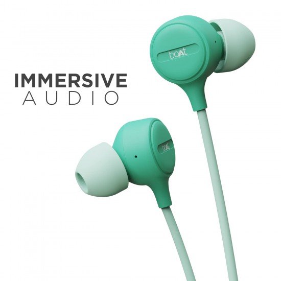 boAt Bassheads 103 in Ear Wired Earphones with Mic (Mint Green)