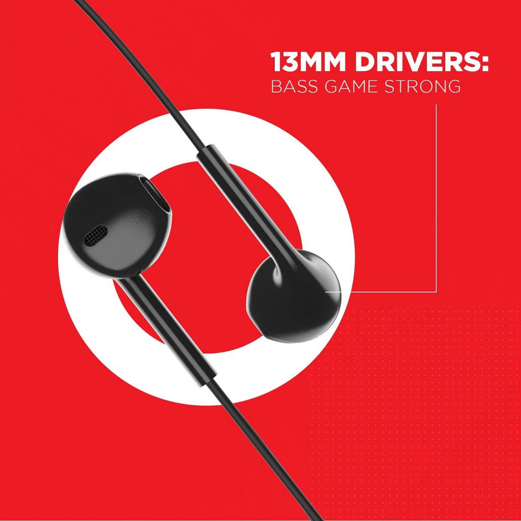boAt Bassheads 105 Wired in Ear Earphones with Mic (Black) boAt Bassheads 105 Wired in Ear Earphones with Mic (Black)