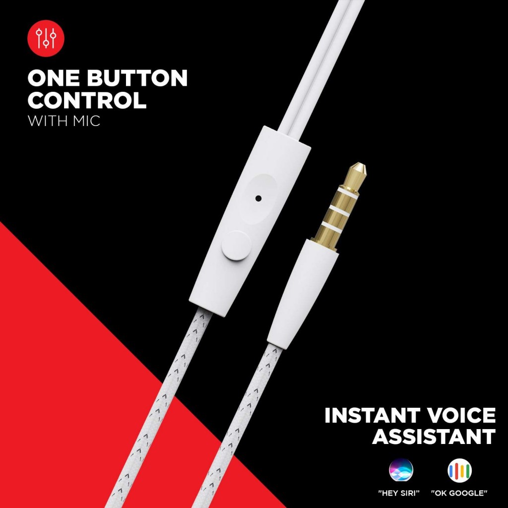 boAt Bassheads 105 Wired in Ear Earphones with Mic (White) boAt Bassheads 105 Wired in Ear Earphones with Mic (White)