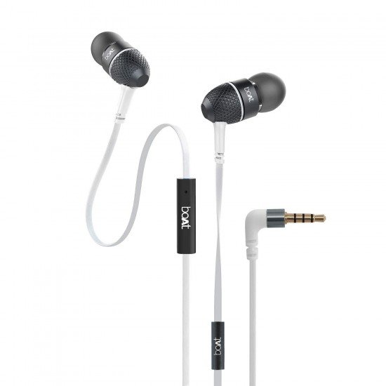 boAt Bassheads 220 Wired in Ear Earphones with Inline Mic(Frosty White)