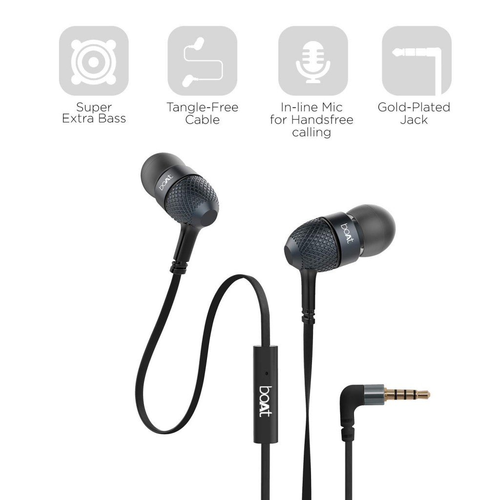 boAt Bassheads 220 Wired in Ear Earphones (Black ) boAt Bassheads 220 Wired in Ear Earphones (Black )