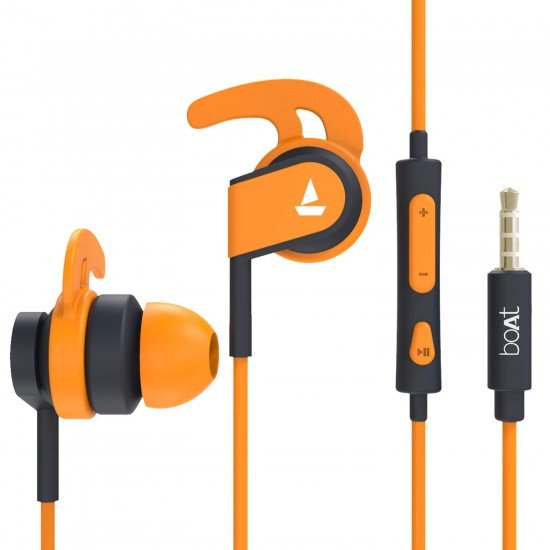 boAt Bassheads 242 in Ear Wired Earphones with Mic(Orange)