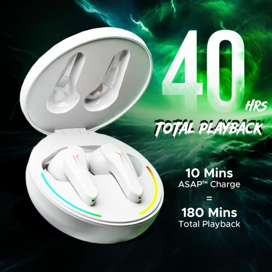 boAt Immortal 141 TWS Gaming Earbuds with Enx Tech, (White Sabre)