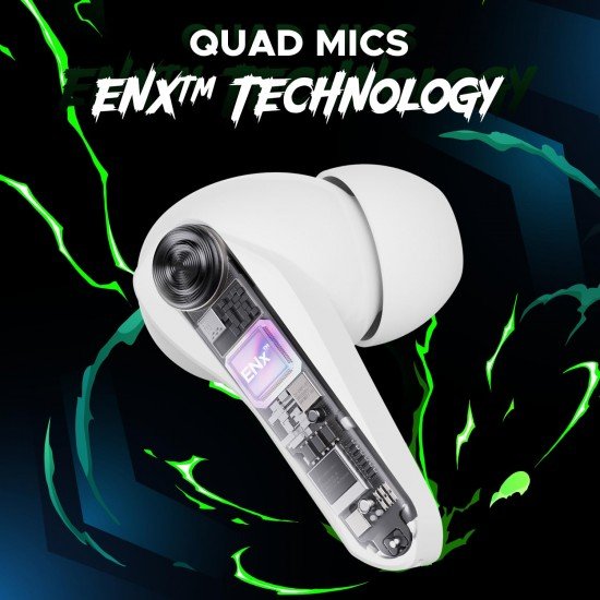 boAt Immortal 141 TWS Gaming Earbuds with Enx Tech, (White Sabre)