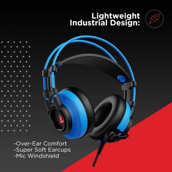 boAt Immortal IM-200 7.1 Channel Wired Over Ear USB Gaming Headphone Drivers with mic (Furious Blue)