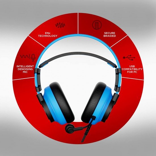 boAt Immortal IM-200 7.1 Channel Wired Over Ear USB Gaming Headphone Drivers with mic (Furious Blue)