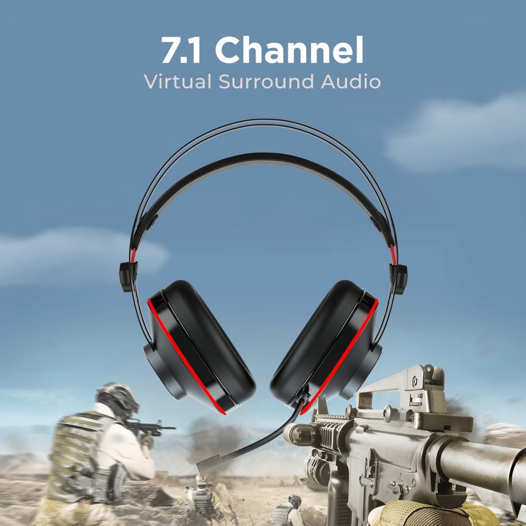 boAt Immortal IM-400 7.1 Channel PC USB Gaming Over-Ear Headphones with 50mm (Black Sabre) boAt Immortal IM-400 7.1 Channel PC USB Gaming Over-Ear Headphones with 50mm (Black Sabre)