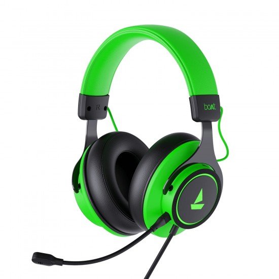 boAt Immortal IM1000D Dual Channel Gaming Wired Over Ear Headphones with mic Viper Green)