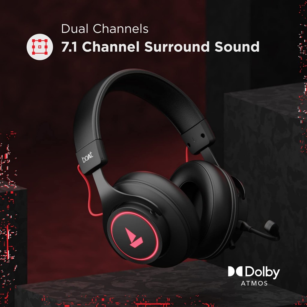 boAt Immortal IM1000D Dual Channel Gaming Wired Over Ear Headphones with mic, (White Sabre) boAt Immortal IM1000D Dual Channel Gaming Wired Over Ear Headphones with mic, (White Sabre)