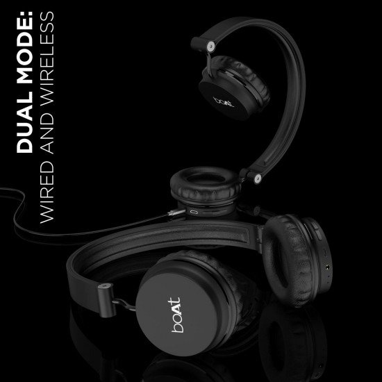 boAt Rockerz 400 Bluetooth On Ear Headphones With Mic With Upto 8 Hours Playback & Soft Padded Ear Cushions (Carbon Black)