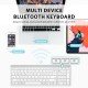 iClever BK10 Bluetooth Keyboard, Multi Device Wireless Keyboard Rechargeable Bluetooth 5.1 Stable /White