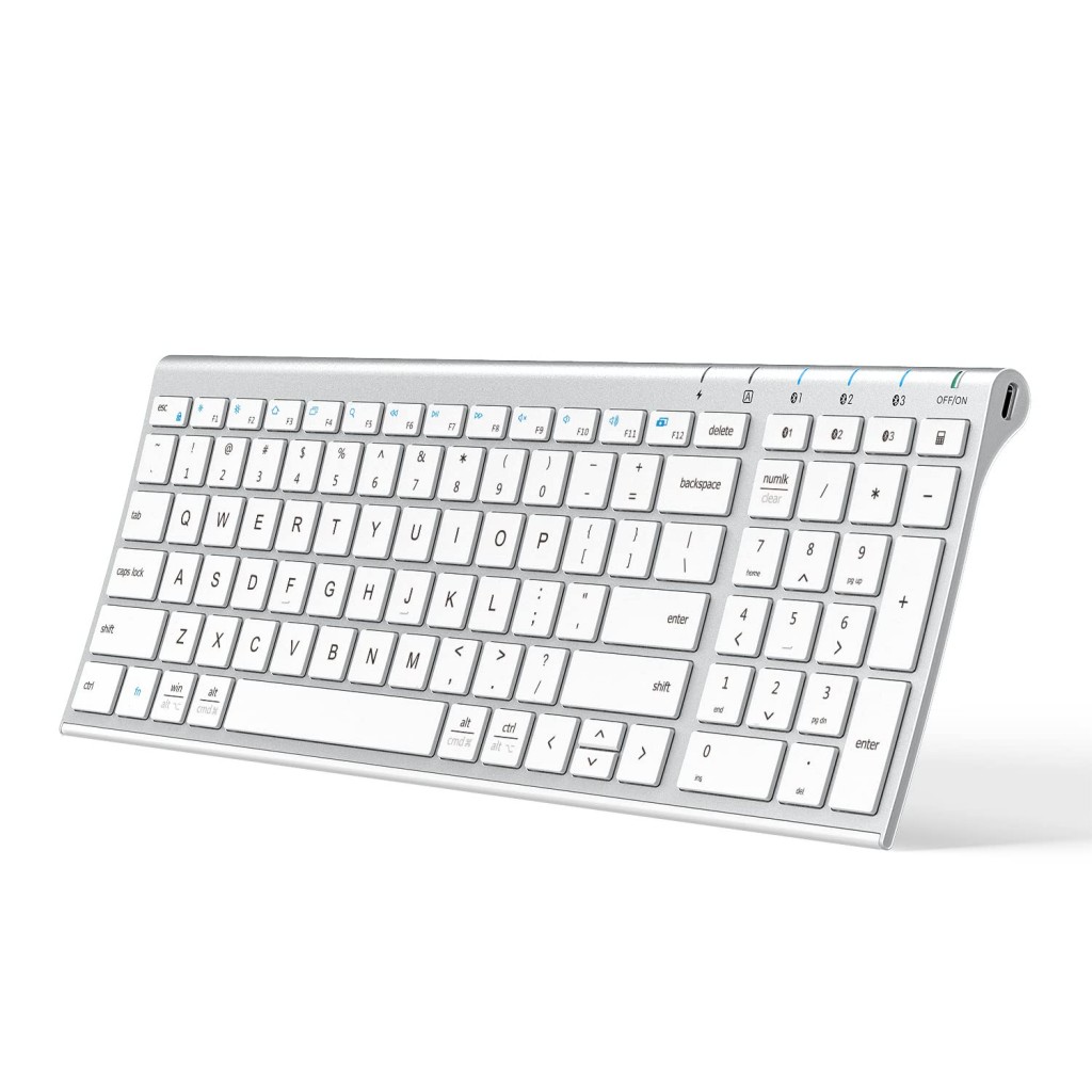 iClever BK10 Bluetooth Keyboard, Multi Device Wireless Keyboard Rechargeable Bluetooth 5.1 Stable /White iClever BK10 Bluetooth Keyboard, Multi Device Wireless Keyboard Rechargeable Bluetooth 5.1 Stable /White