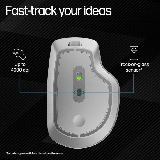 HP 930 Creator Wireless Mouse, USB-A dongle, Bluetooth 5.1, 7 programmable Buttons, Up to 4000 dpi