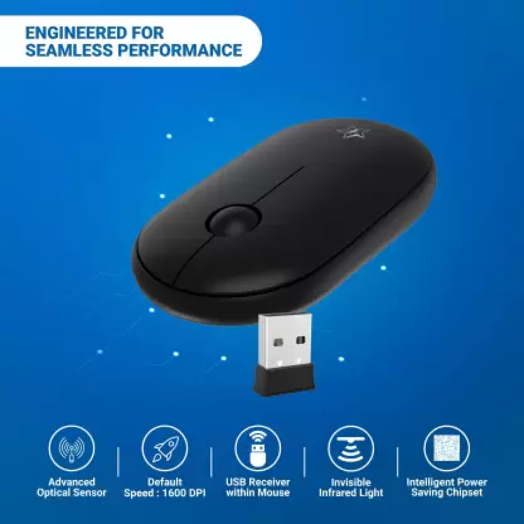 Flipkart SmartBuy E160X Wireless Optical Mouse (2.4GHz Wireless, Bluetooth, Black) Flipkart SmartBuy E160X Wireless Optical Mouse (2.4GHz Wireless, Bluetooth, Black)