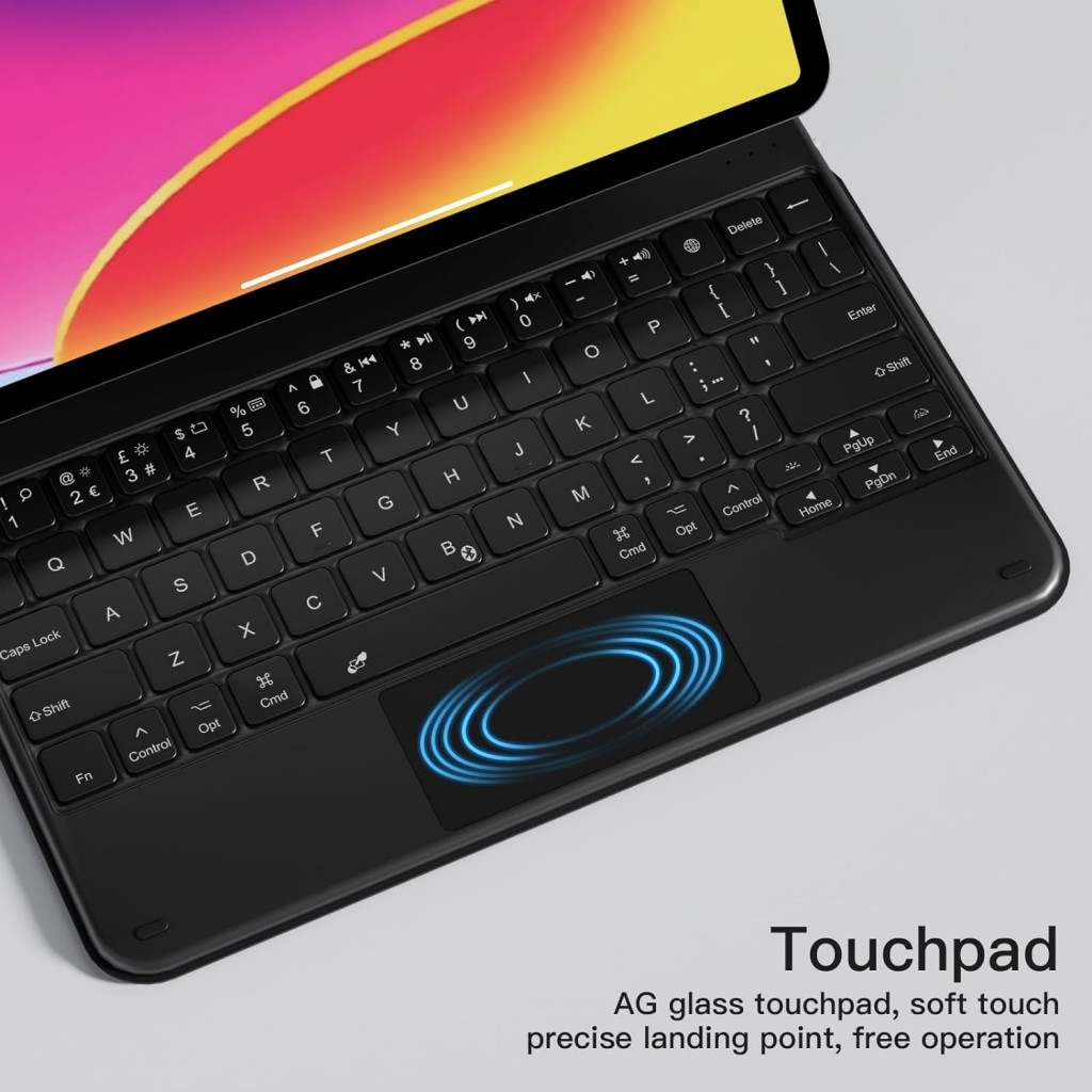 Keyboard Case for iPad 10th Generation 10.9 inch , Floating Magnetic Design, Slim ipad 10 gen Keyboard Cover with Multi-Touch Trackpad, Seven Color Backlight, Black Keyboard Case for iPad 10th Generation 10.9 inch , Floating Magnetic Design, Slim ipad 10 gen Keyboard Cover with Multi-Touch Trackpad, Seven Color Backlight, Black