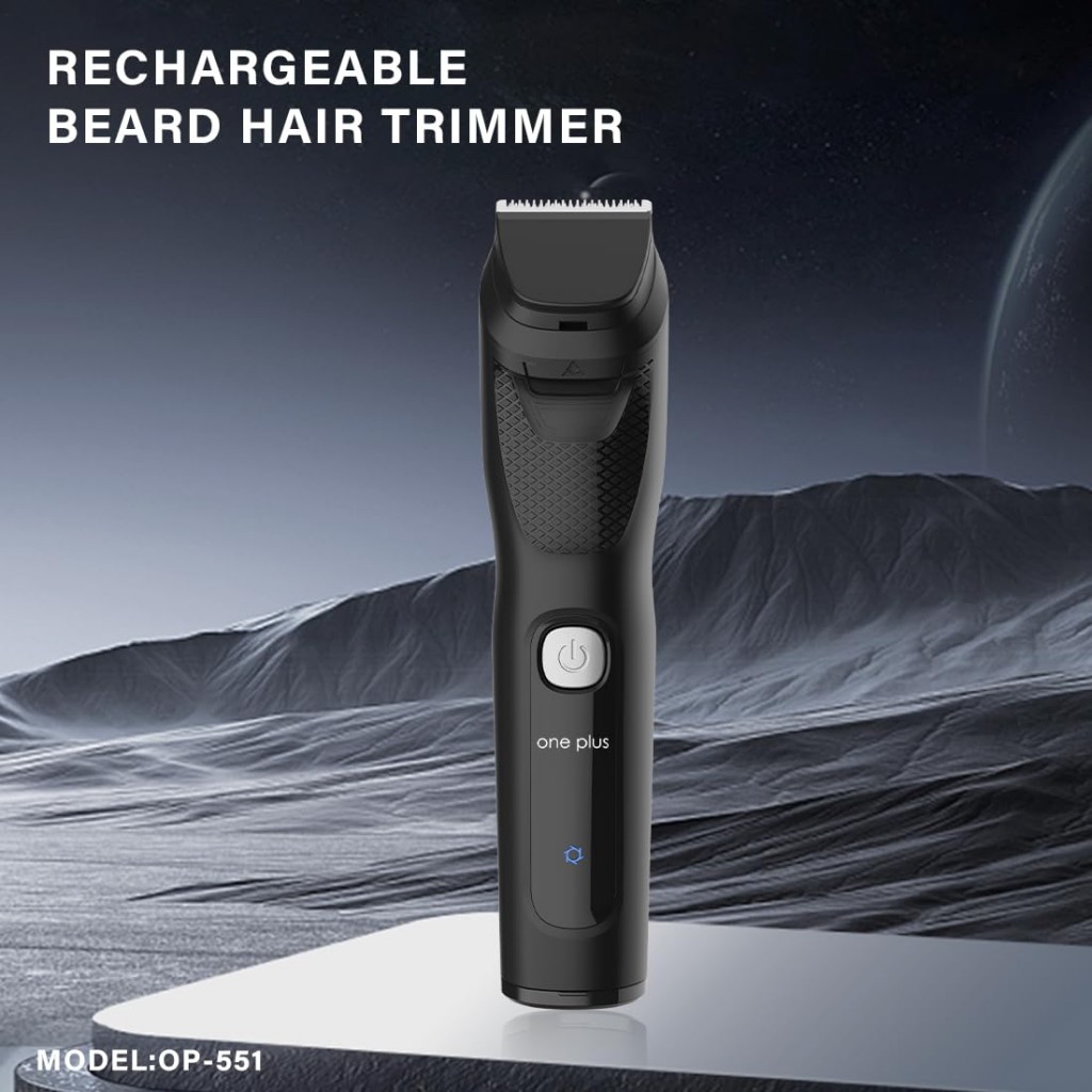 one plus OP 551 Cordless Professional Hair Trimmer For Men waterproof Trimmer 120 min Runtime 4 Length Settings  one plus OP 551 Cordless Professional Hair Trimmer For Men waterproof Trimmer 120 min Runtime 4 Length Settings