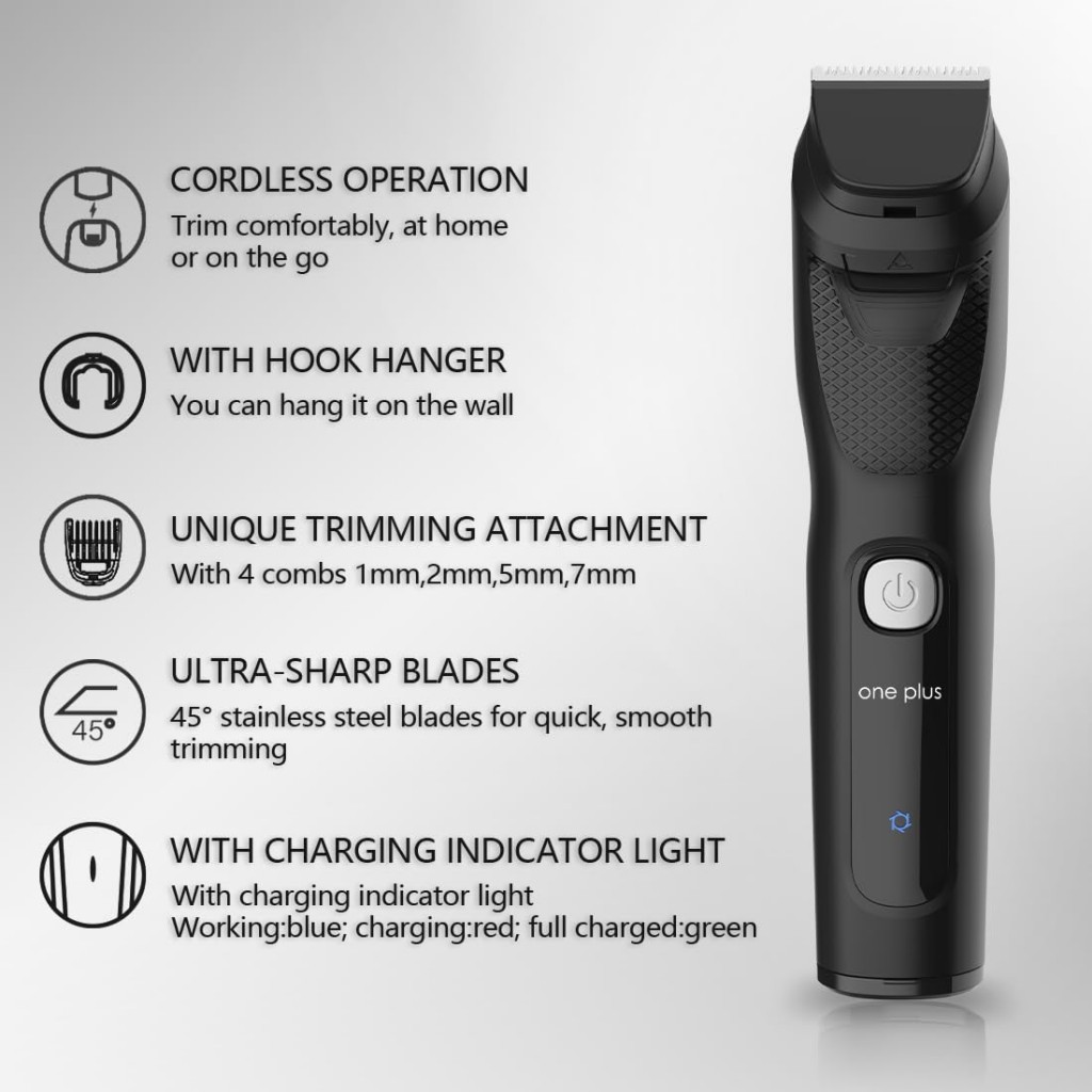 one plus OP 551 Cordless Professional Hair Trimmer For Men waterproof Trimmer 120 min Runtime 4 Length Settings  one plus OP 551 Cordless Professional Hair Trimmer For Men waterproof Trimmer 120 min Runtime 4 Length Settings