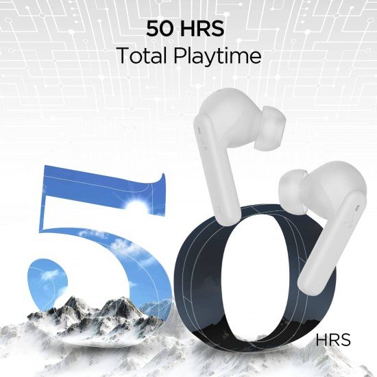 boAt Airdopes 170 TWS Earbuds with 50H Playtime, Quad Mics ENx™ (Frost White)