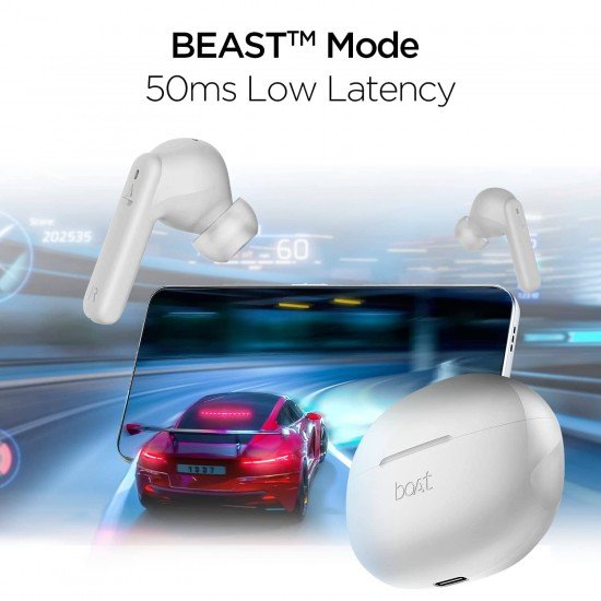 boAt Airdopes 170 TWS Earbuds with 50H Playtime, Quad Mics ENx™ (Frost White)